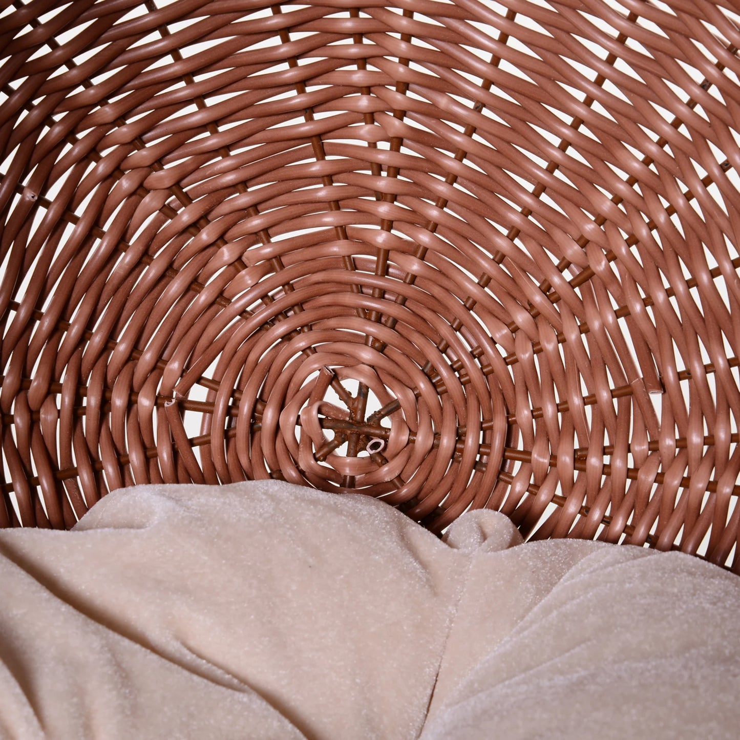 27" Rattan Wicker Elevated Pet Bed Cat Cave Condo Hooded Cushion House
