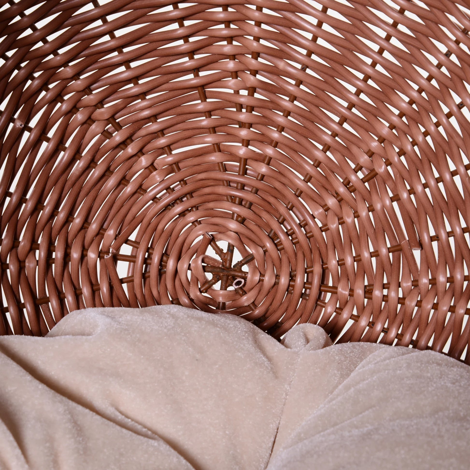 27" Rattan Wicker Elevated Pet Bed Cat Cave Condo Hooded Cushion House