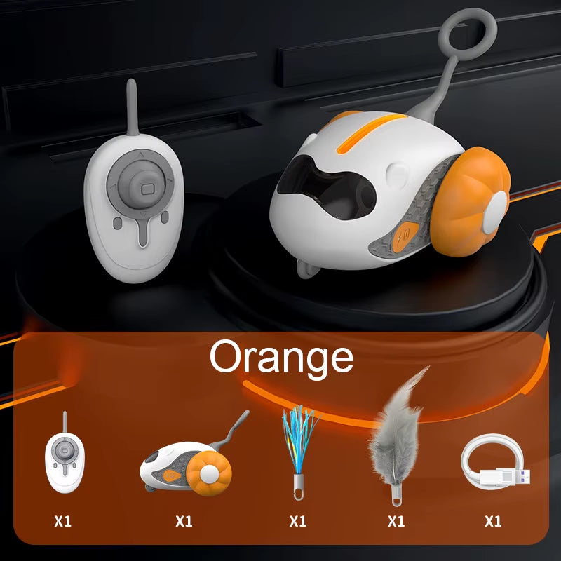 Cat Toy Ball Automatic Rolling Smart Cat Toy Car Interactive Car Remote Control Electric Car Indoor Pet Kitten Supplies