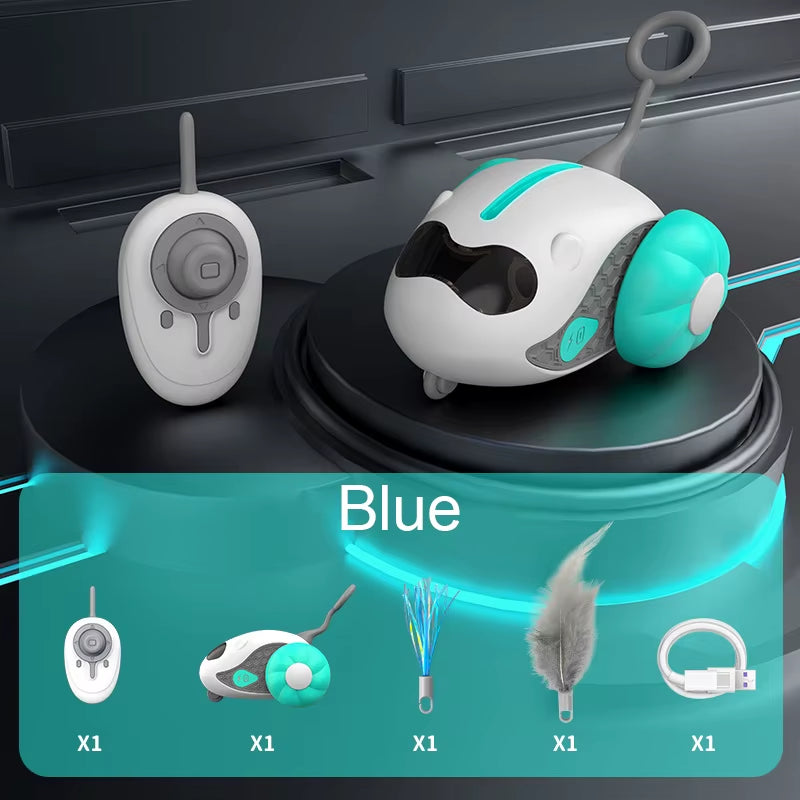 Cat Toy Ball Automatic Rolling Smart Cat Toy Car Interactive Car Remote Control Electric Car Indoor Pet Kitten Supplies