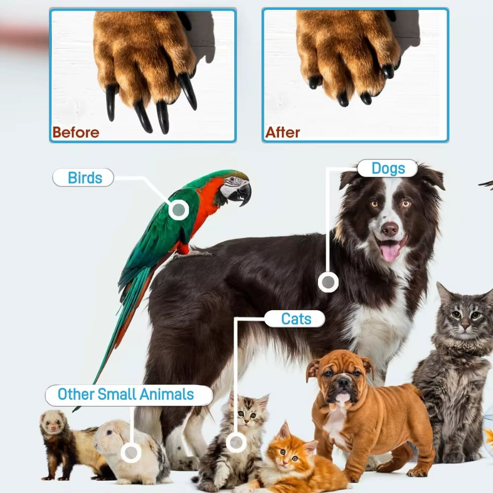 Pet Nail Clipper with Safety Lock Protection Stainless Steel Cat Dog Nail Grinder Multifunctional Pet Beauty Care Nail Supplies
