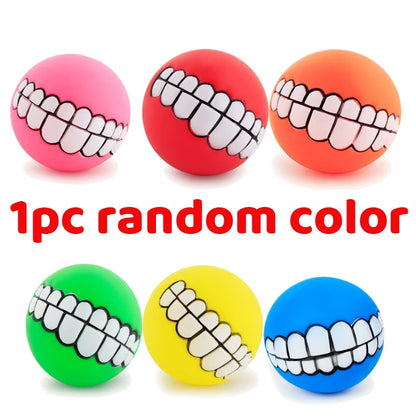 Pet Dog Ball Teeth Funny Trick Toy Silicone Toy for Dogs Chew Squeaker Squeaky Dog Sound Toys Pet Puppy Toys Interactive Cat Toy