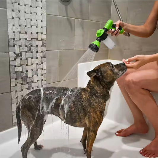 Hose Nozzle with Soap Dispenser Rubber Comb Brush